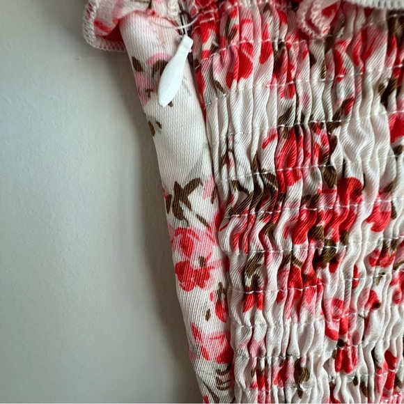 Hello Molly Get Right To It Dress Coral Floral Dainty Mini XS Babydoll Coquette - Picture 16 of 16